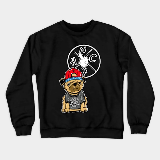 This is Punk Rock Pug Crewneck Sweatshirt by silentrob668